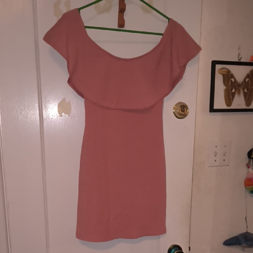 Reformation | Pink Off-Shoulder Mini Dress